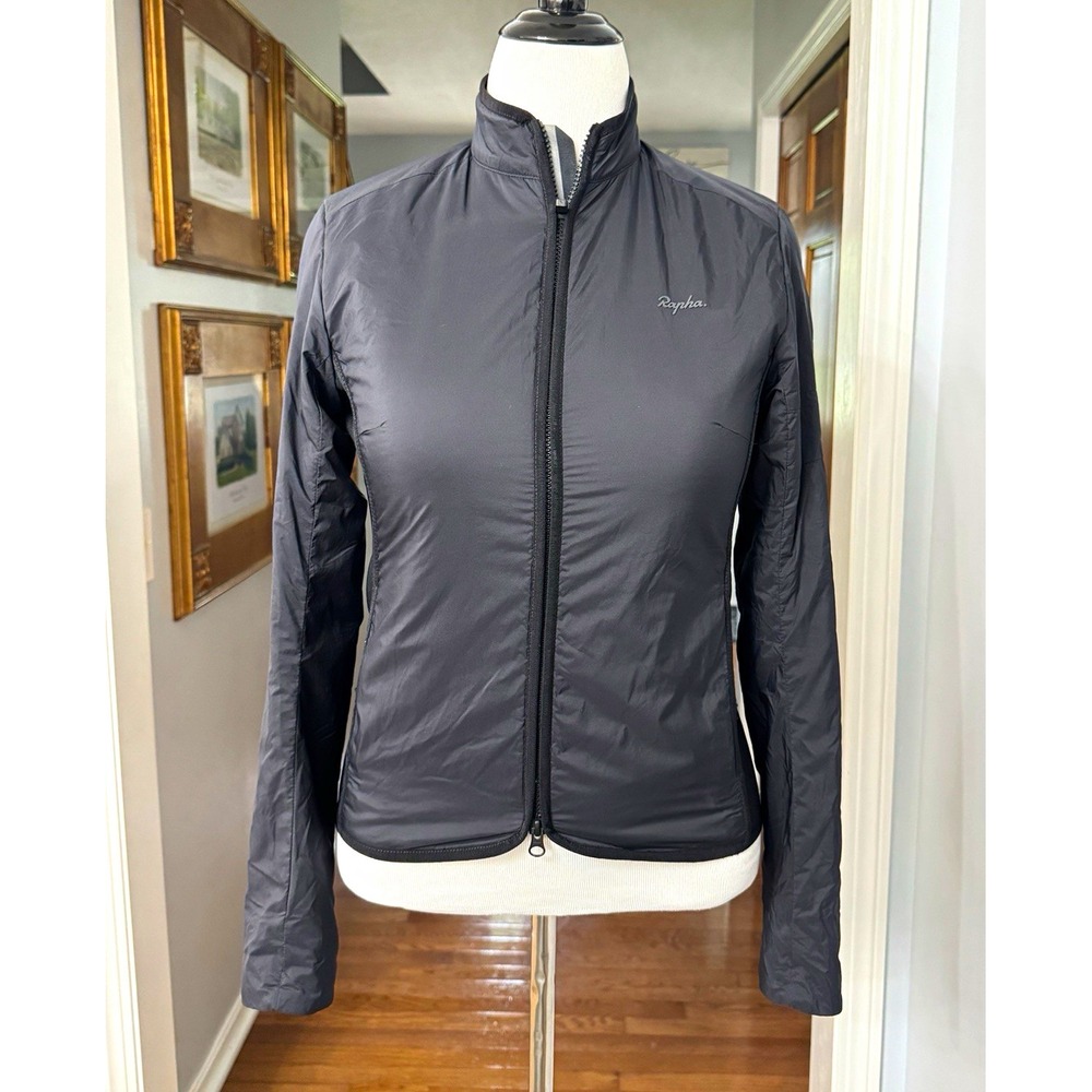 Rapha Transfer Jacket Women's S Black Full Zip Cycling Softshell Lightweight